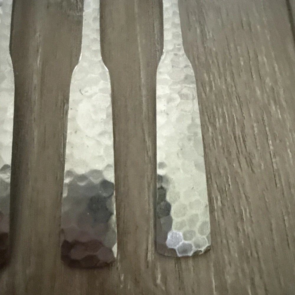 4 Stanley Roberts PLYMOUTH‎ COVE HAMMERED Stainless Colonial Rogers Dinner Forks